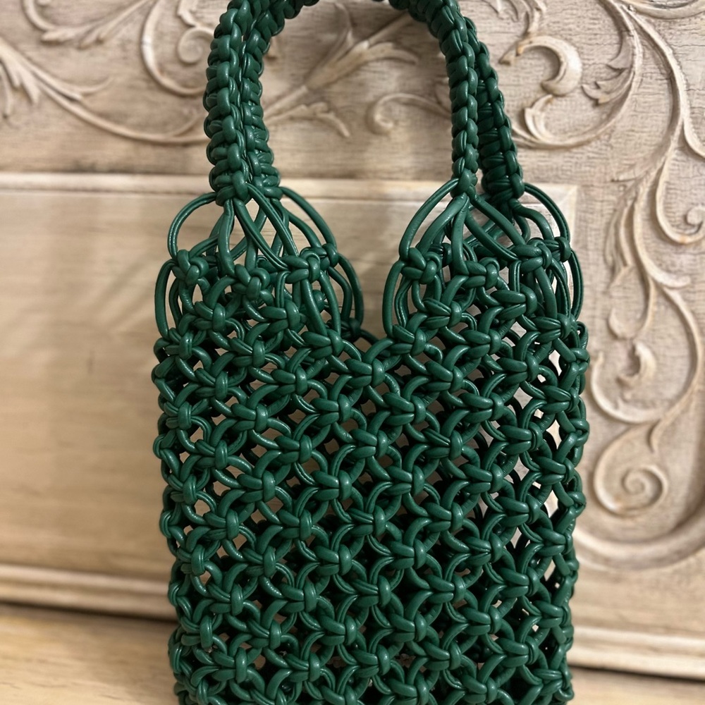 Hand braided Pu leather purse